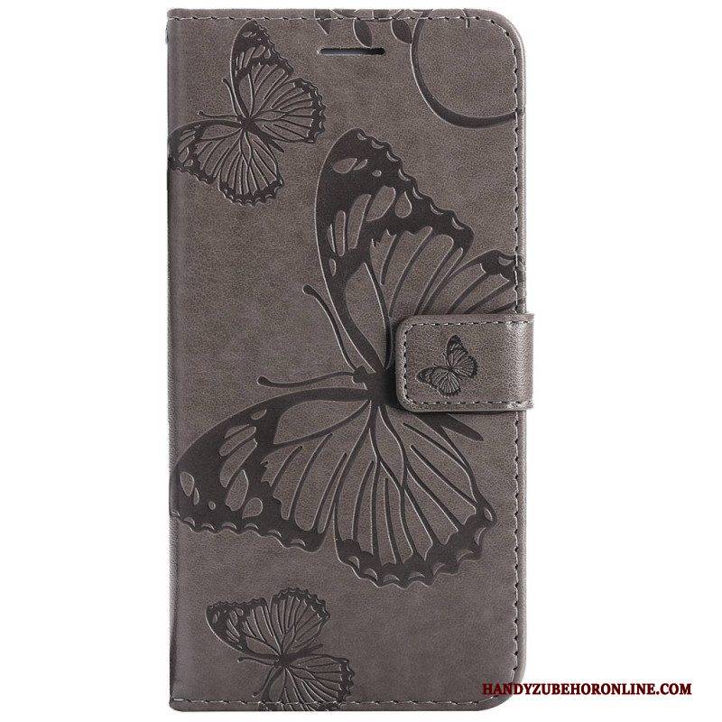 Flip Case Für Vivo Y22s Mit Kordel Riesige Riemenschmetterlinge