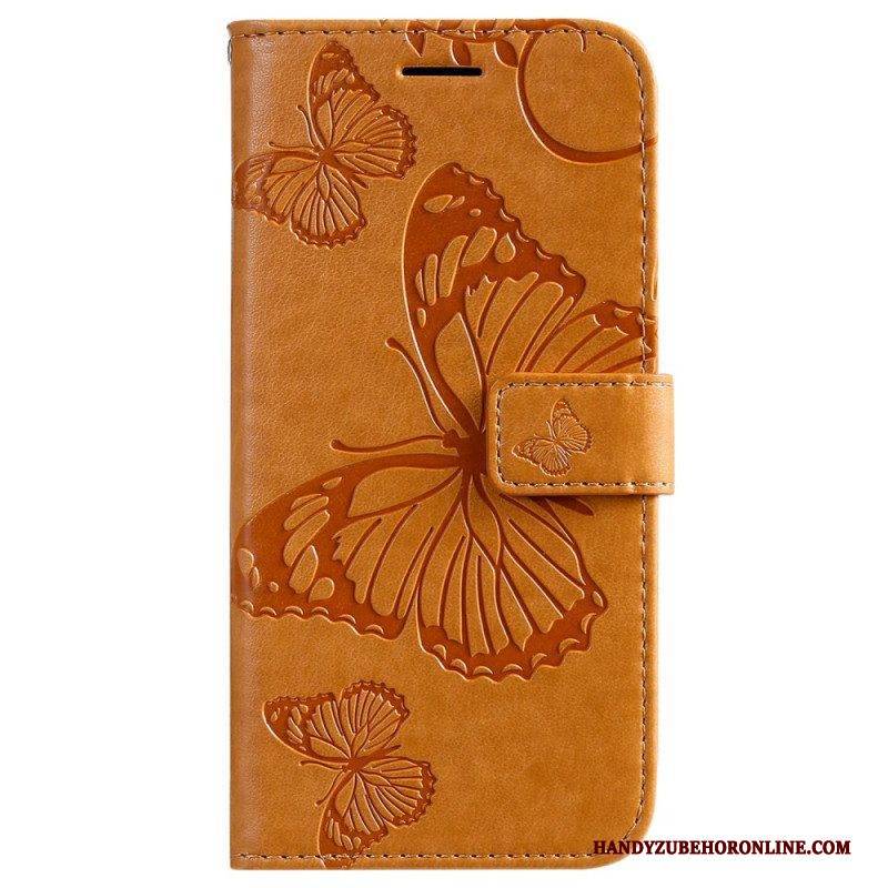 Flip Case Für Vivo Y22s Mit Kordel Riesige Riemenschmetterlinge