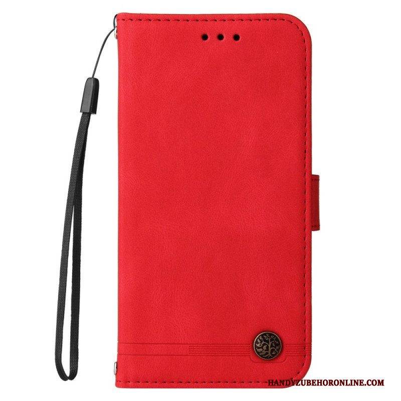 Flip Case Für Xiaomi 12T / 12T Pro Dekorative Niete Und Schlüsselband