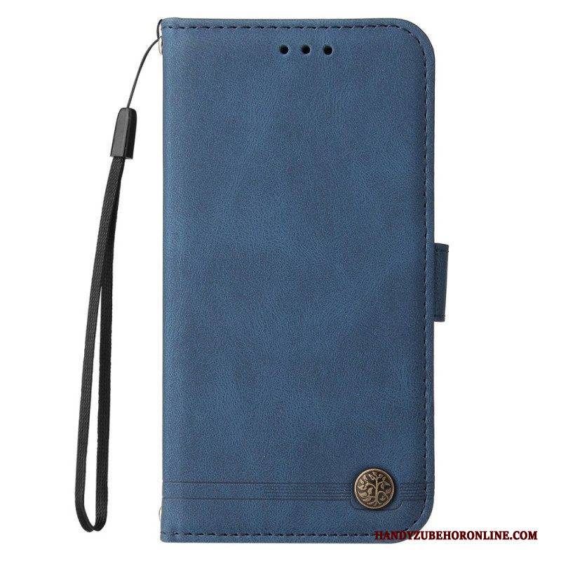 Flip Case Für Xiaomi 12T / 12T Pro Dekorative Niete Und Schlüsselband