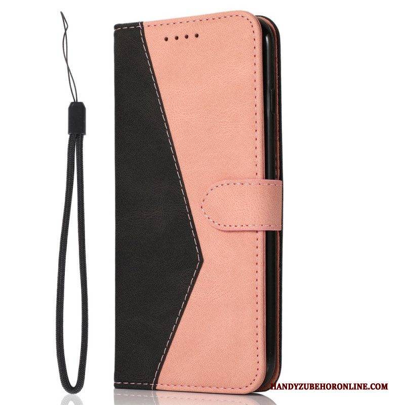 Flip Case Für Xiaomi 13 Lite Mit Kordel Zweifarbiger Riemen