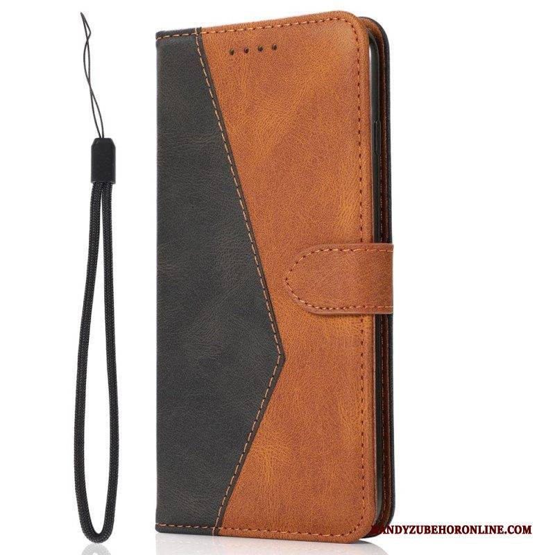 Flip Case Für Xiaomi 13 Lite Mit Kordel Zweifarbiger Riemen