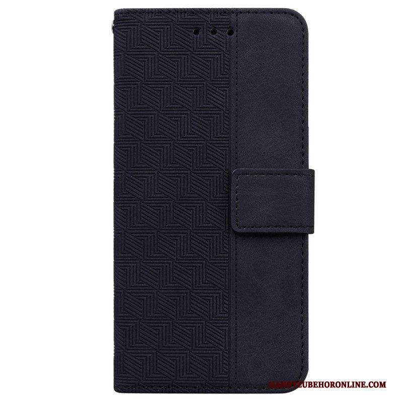 Flip Case Für Xiaomi 13 Mit Kordel Riemchenmuster