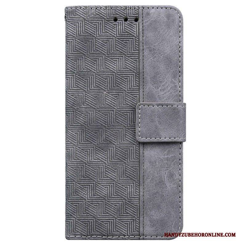 Flip Case Für Xiaomi 13 Mit Kordel Riemchenmuster