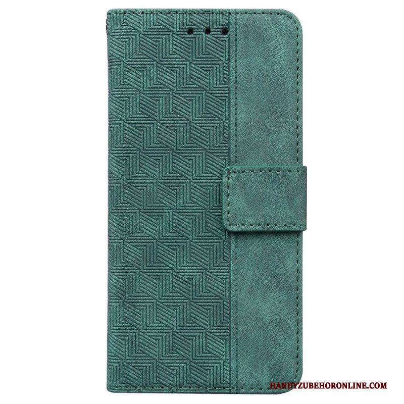 Flip Case Für Xiaomi 13 Mit Kordel Riemchenmuster
