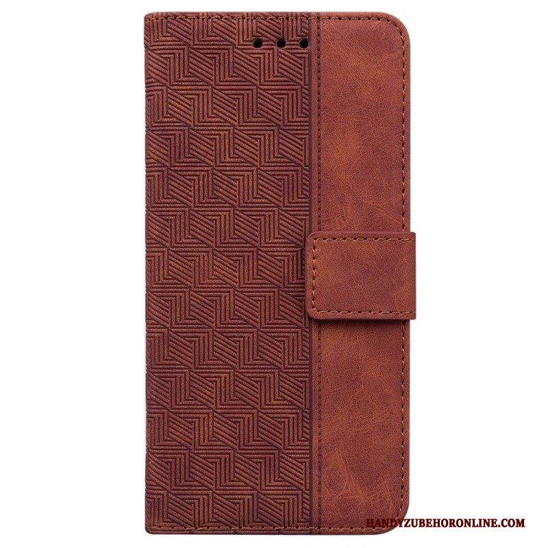 Flip Case Für Xiaomi 13 Mit Kordel Riemchenmuster