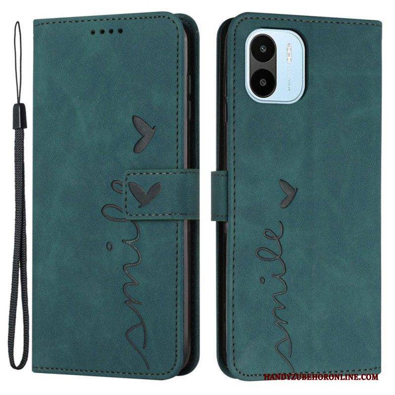 Flip Case Für Xiaomi Redmi A1 Lächle Mit Schlüsselband