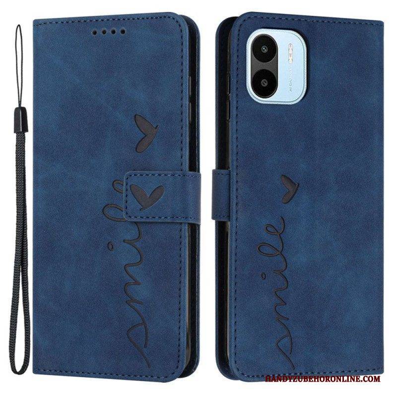 Flip Case Für Xiaomi Redmi A1 Lächle Mit Schlüsselband