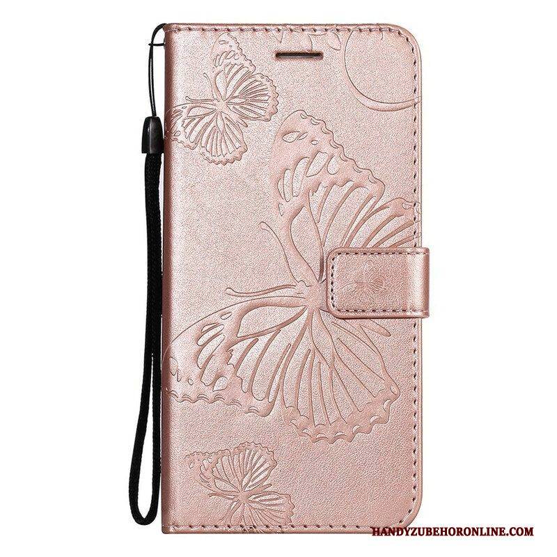 Flip Case Für Xiaomi Redmi Note 10 5G Riesige Schmetterlinge
