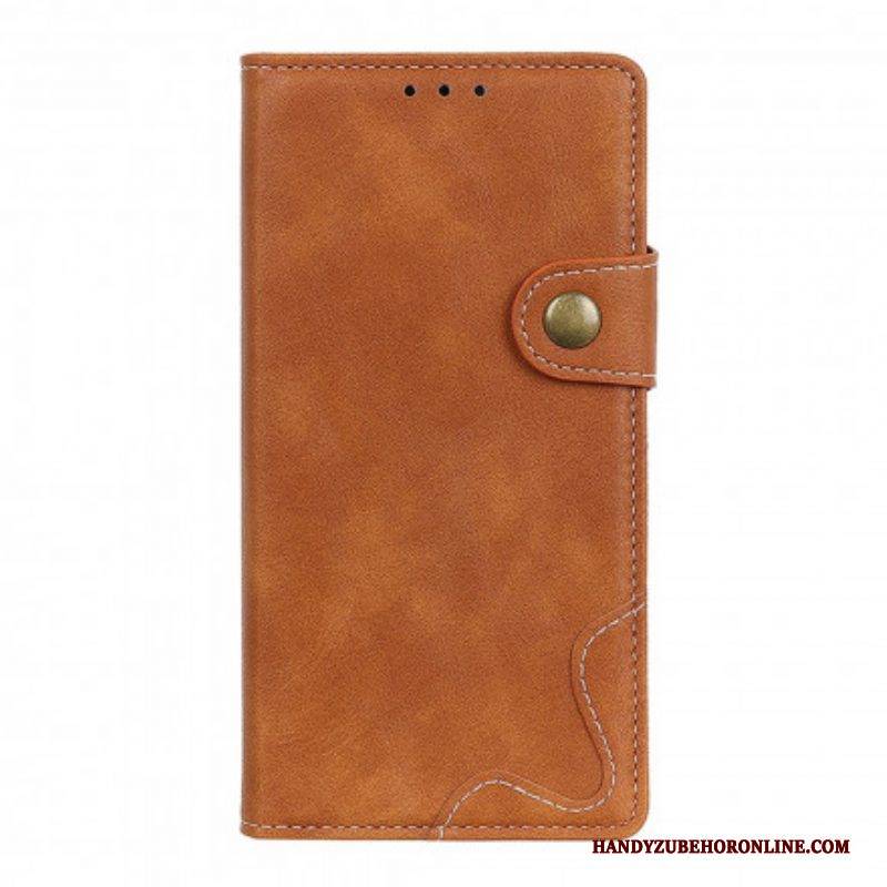 Flip Case Für Xiaomi Redmi Note 10 Pro Künstlerischer Nähknopf