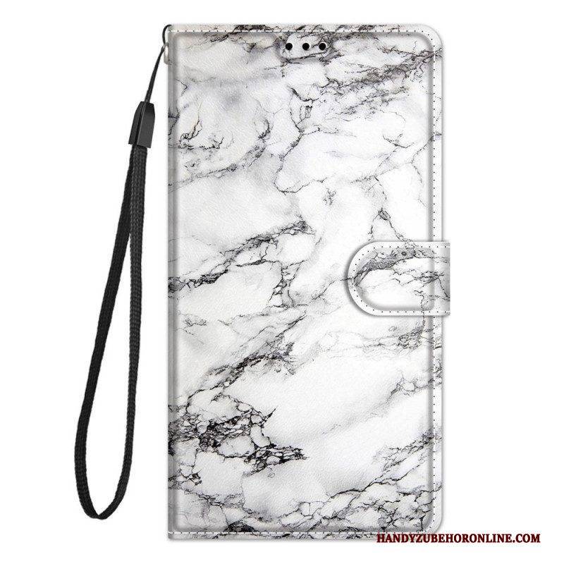 Flip Case Für Xiaomi Redmi Note 10 Pro Marmor Mit Lanyard
