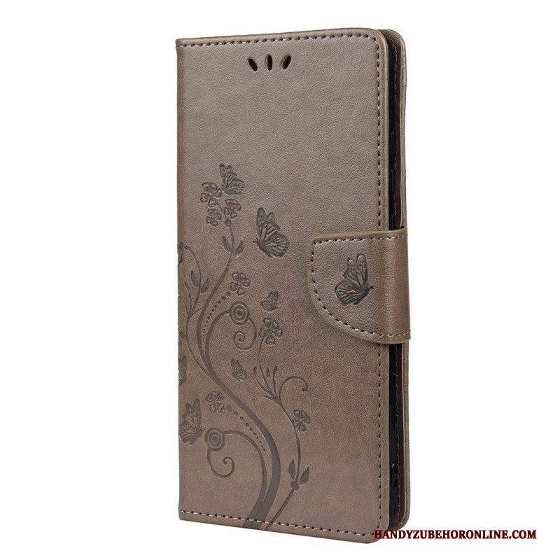 Flip Case Für Xiaomi Redmi Note 11 Pro Plus 5G Schmetterlinge Und Blumen