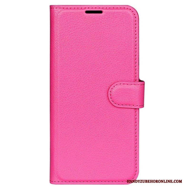 Flip Case Für Xiaomi Redmi Note 12 5G Klassischer Litschi-ledereffekt