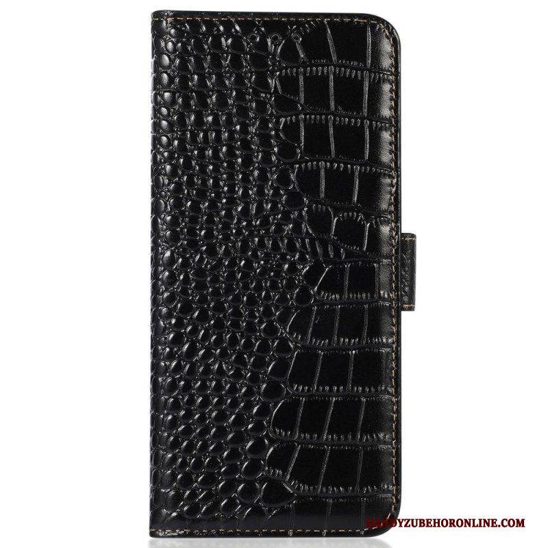 Flip Case Für Xiaomi Redmi Note 12 Pro Rfid Im Krokodil-stil
