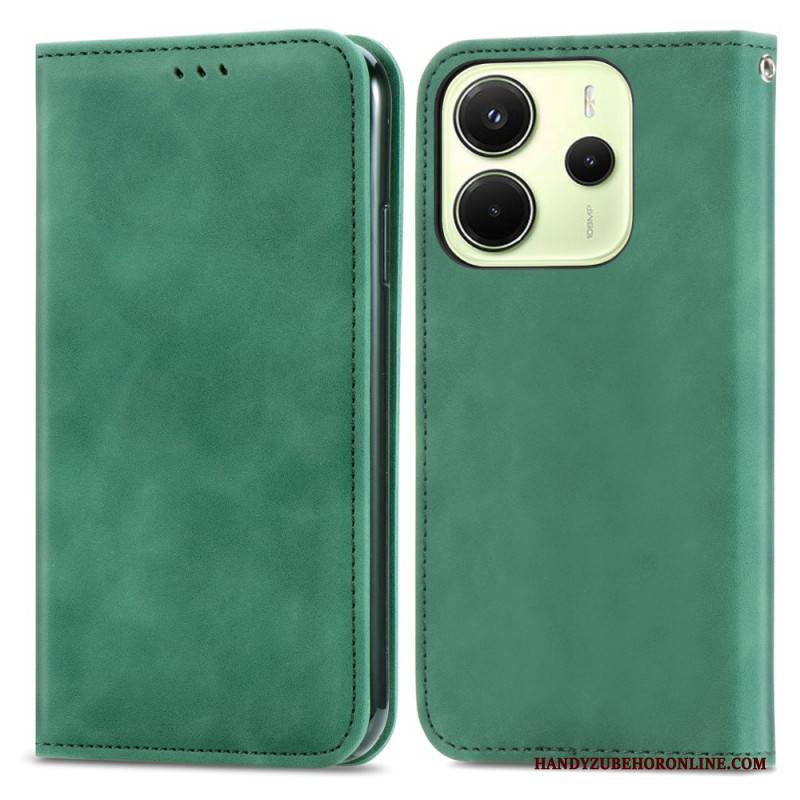 Flip Case Für Xiaomi Redmi Note 14 4g Wildlederoptik