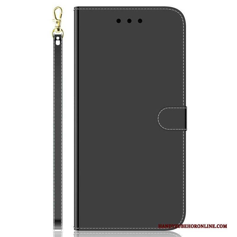Flip Case Für iPhone 13 Pro Spiegelabdeckung Aus Kunstleder