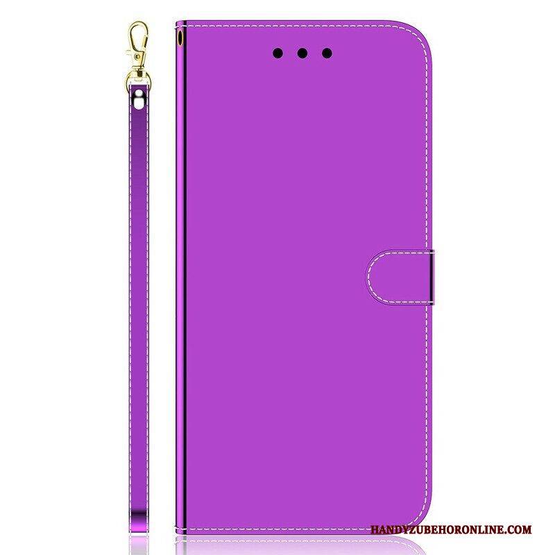 Flip Case Für iPhone 13 Pro Spiegelabdeckung Aus Kunstleder