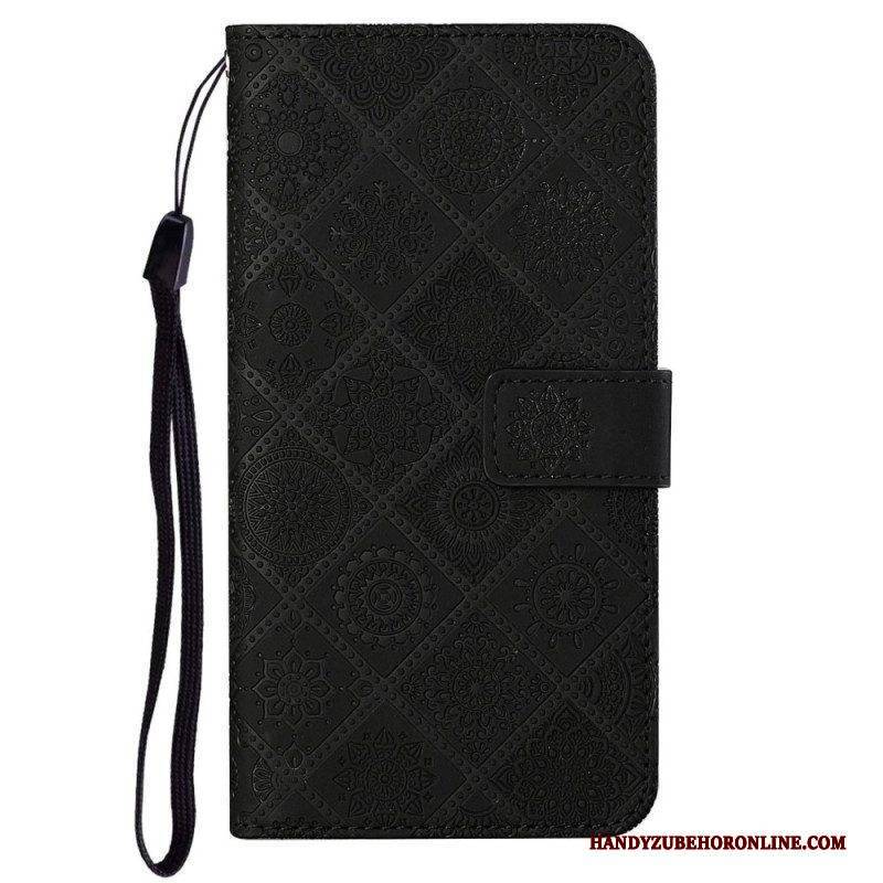 Flip Case Für iPhone 14 Plus Gobelinmuster