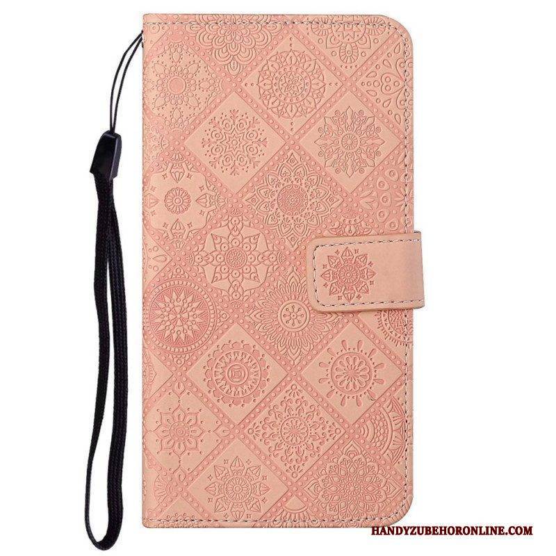 Flip Case Für iPhone 14 Plus Gobelinmuster