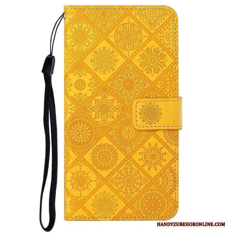 Flip Case Für iPhone 14 Plus Gobelinmuster