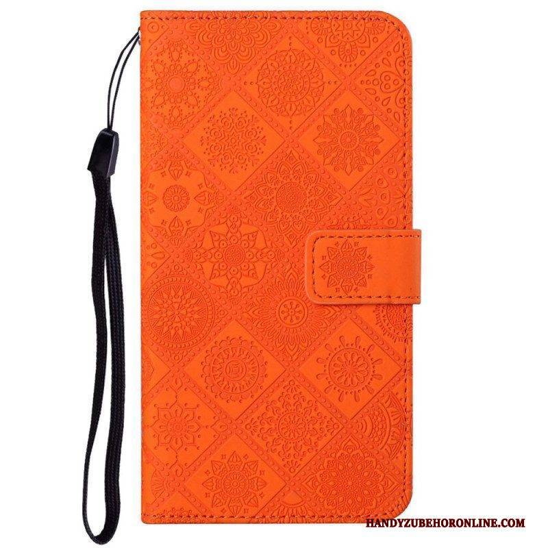 Flip Case Für iPhone 14 Plus Gobelinmuster
