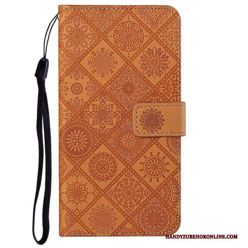Flip Case Für iPhone 14 Plus Gobelinmuster