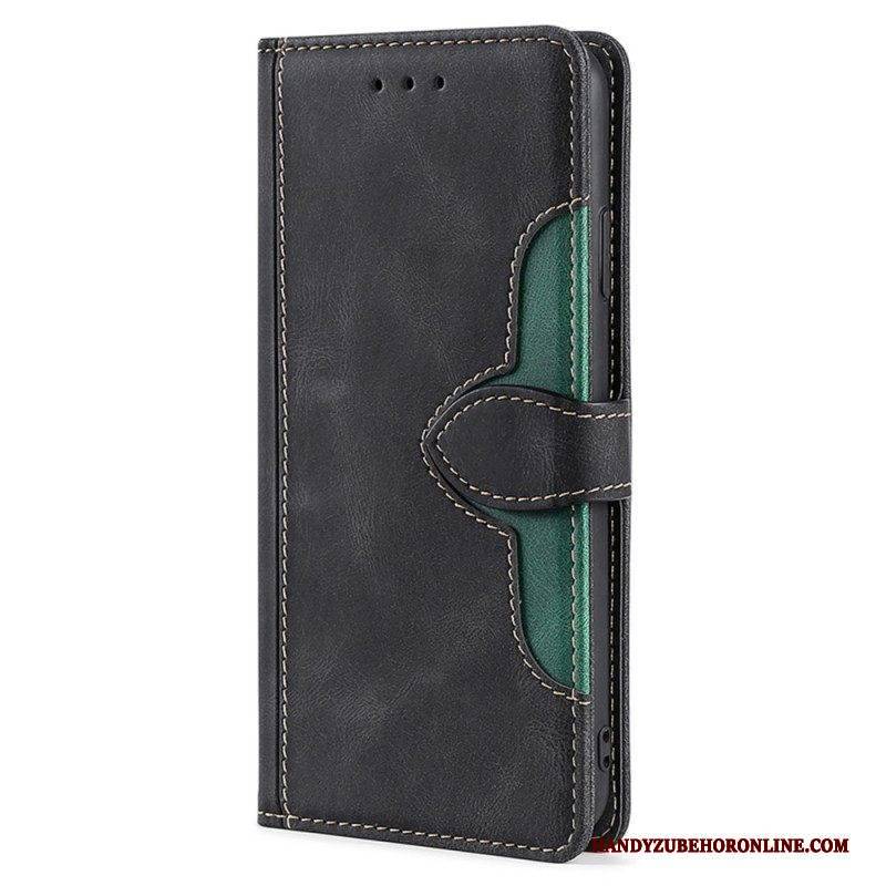 Flip Case Für iPhone 14 Plus Kunstleder Bicolor Stylisch