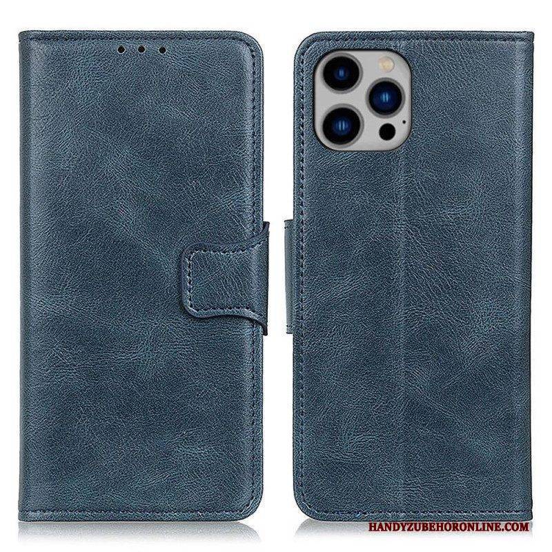 Flip Case Für iPhone 14 Plus Wendeverschluss In Lederoptik