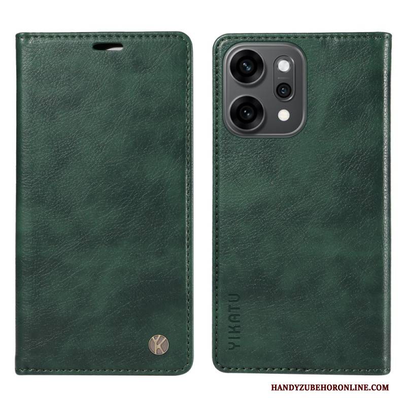 Flip Case Oppo Reno 14 Pro 5g Yikatu Gewachstes Kunstleder