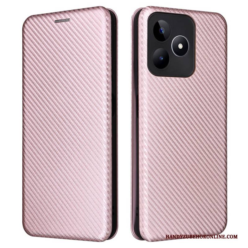 Flip Case Realme C53 Kohlefaser