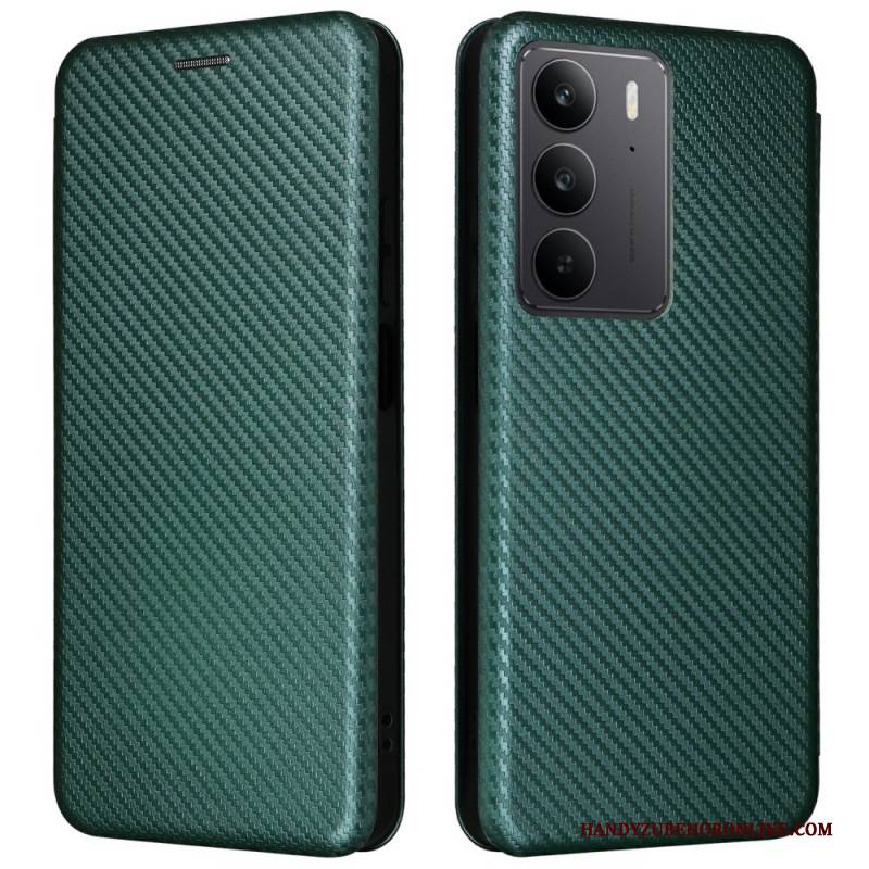 Flip Case Realme C75 Handyhülle Carbonfaser