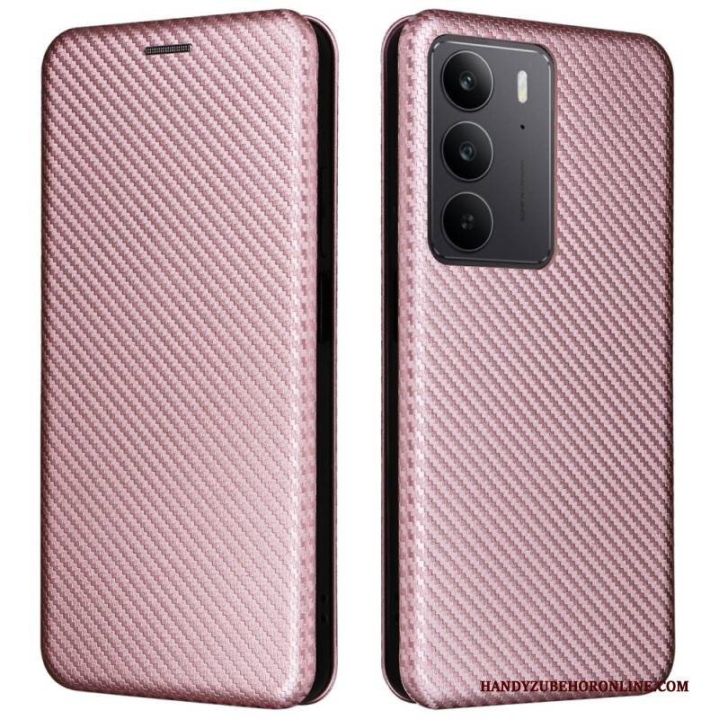 Flip Case Realme C75 Handyhülle Carbonfaser