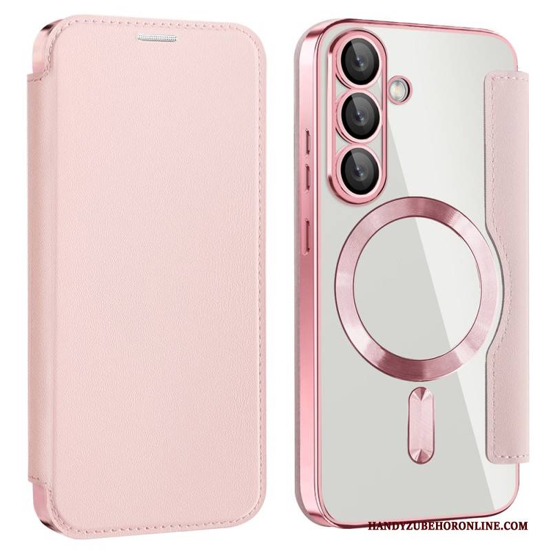 Flip Case Samsung Galaxy S25 5g Handyhülle Lederoptik Kompatibel Mit Magsafe Und Rfid-schutz