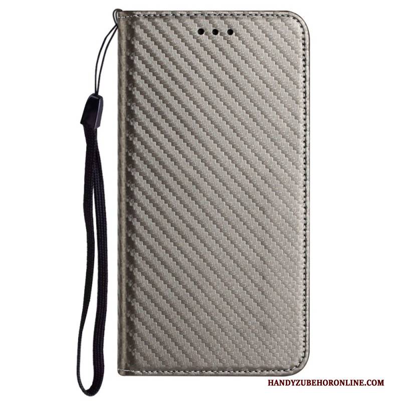 Flip Case Samsung Galaxy S25 Ultra 5g Handyhülle Carbonfaser Mit Riemen