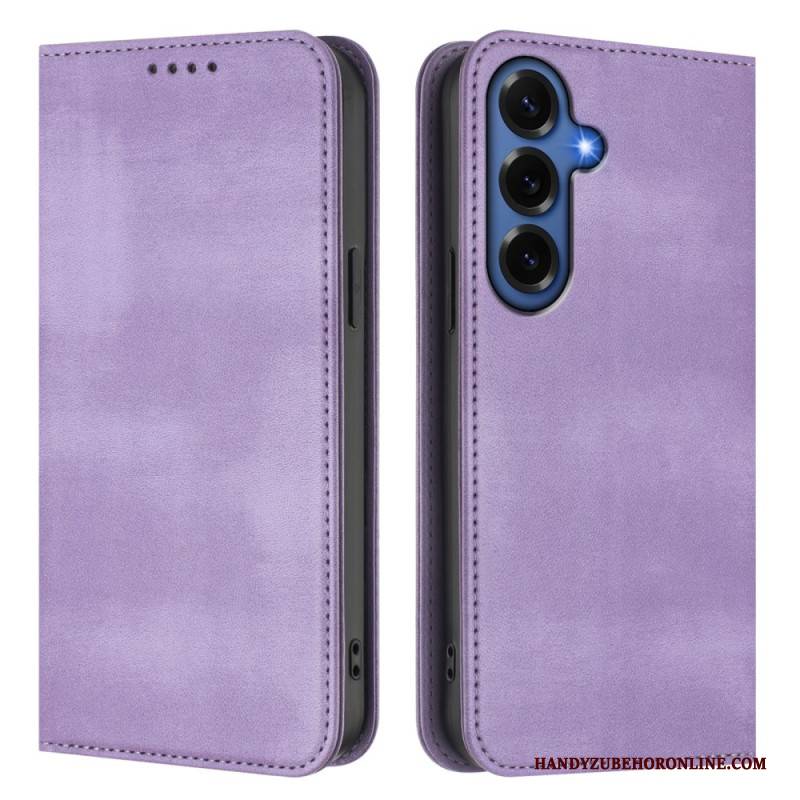 Flip Case Samsung Galaxy S26 Plus Handyhülle Strukturierter Rfid-schutz Im Retro-stil