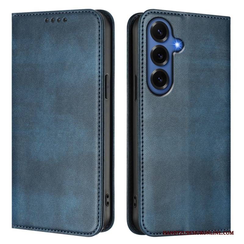 Flip Case Samsung Galaxy S26 Plus Handyhülle Strukturierter Rfid-schutz Im Retro-stil