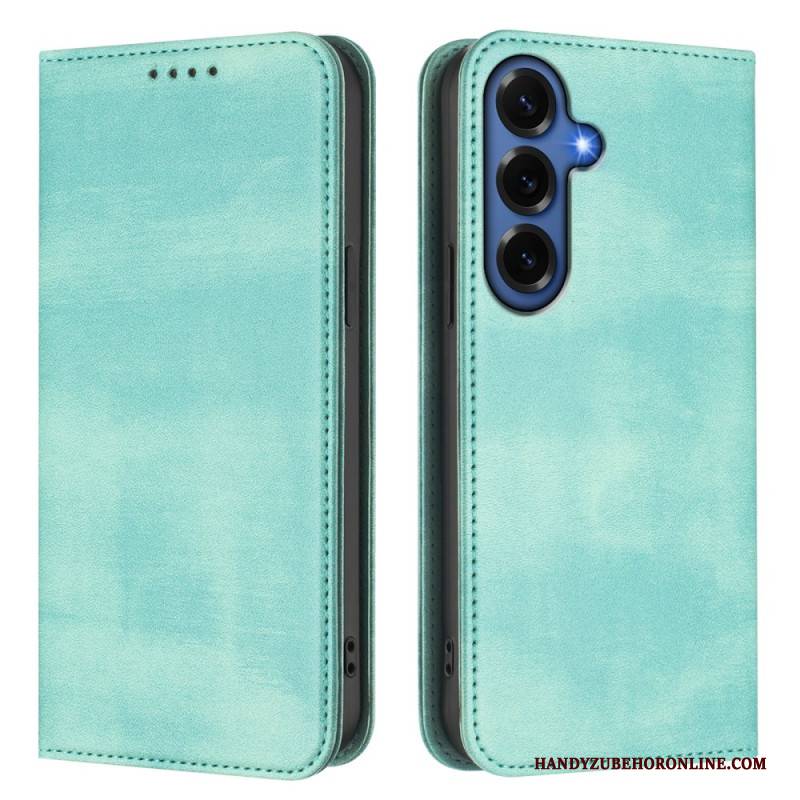 Flip Case Samsung Galaxy S26 Plus Handyhülle Strukturierter Rfid-schutz Im Retro-stil