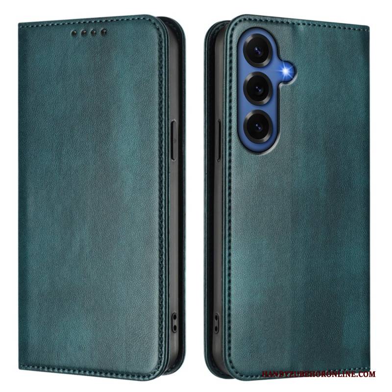 Flip Case Samsung Galaxy S26 Plus Handyhülle Strukturierter Rfid-schutz Im Retro-stil