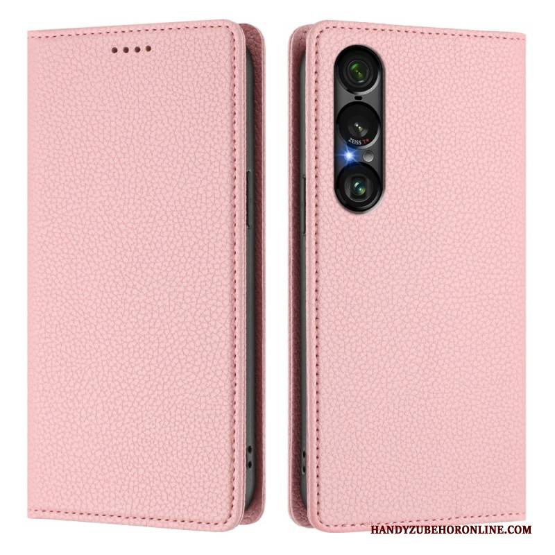 Flip Case Sony Xperia 1 Vii Handyhülle Rfid-schutz Mit Litschi-lederstruktur