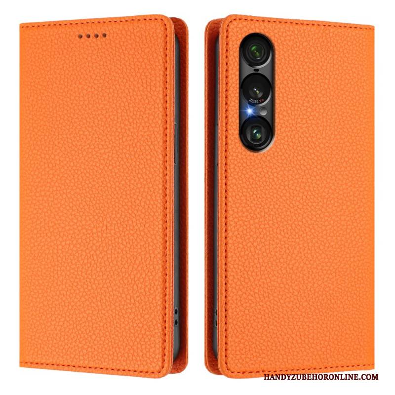 Flip Case Sony Xperia 1 Vii Handyhülle Rfid-schutz Mit Litschi-lederstruktur