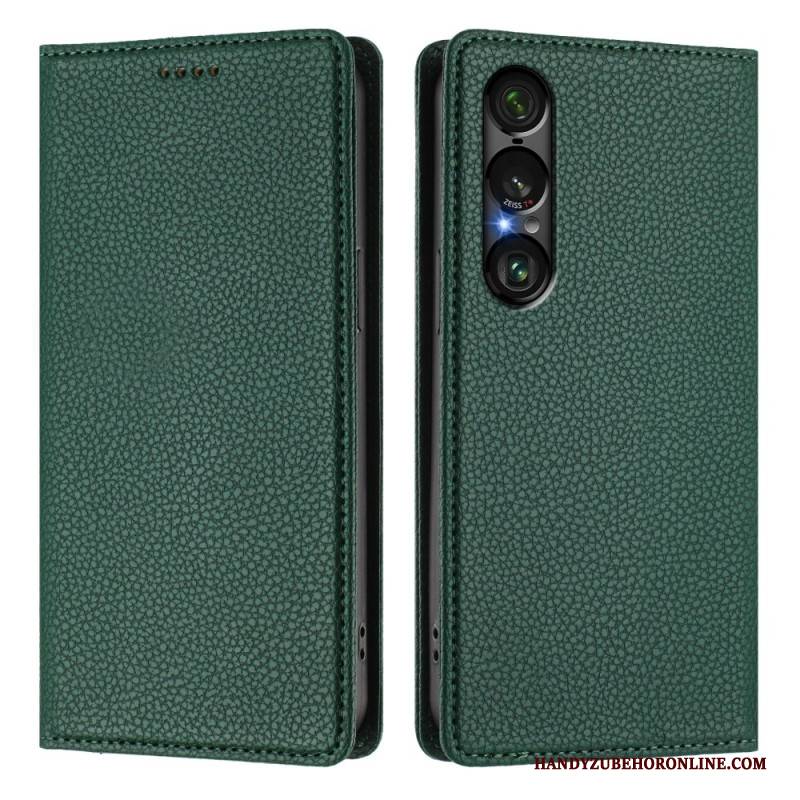 Flip Case Sony Xperia 1 Vii Handyhülle Rfid-schutz Mit Litschi-lederstruktur