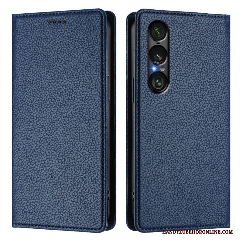 Flip Case Sony Xperia 1 Vii Handyhülle Rfid-schutz Mit Litschi-lederstruktur