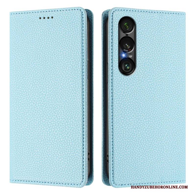 Flip Case Sony Xperia 1 Vii Handyhülle Rfid-schutz Mit Litschi-lederstruktur