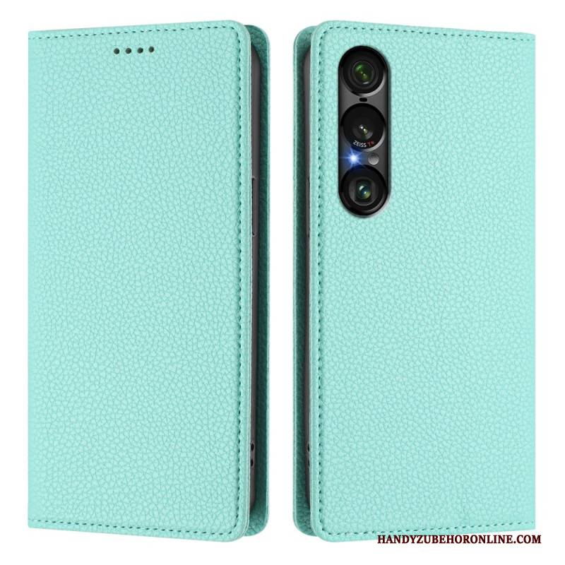 Flip Case Sony Xperia 1 Vii Handyhülle Rfid-schutz Mit Litschi-lederstruktur