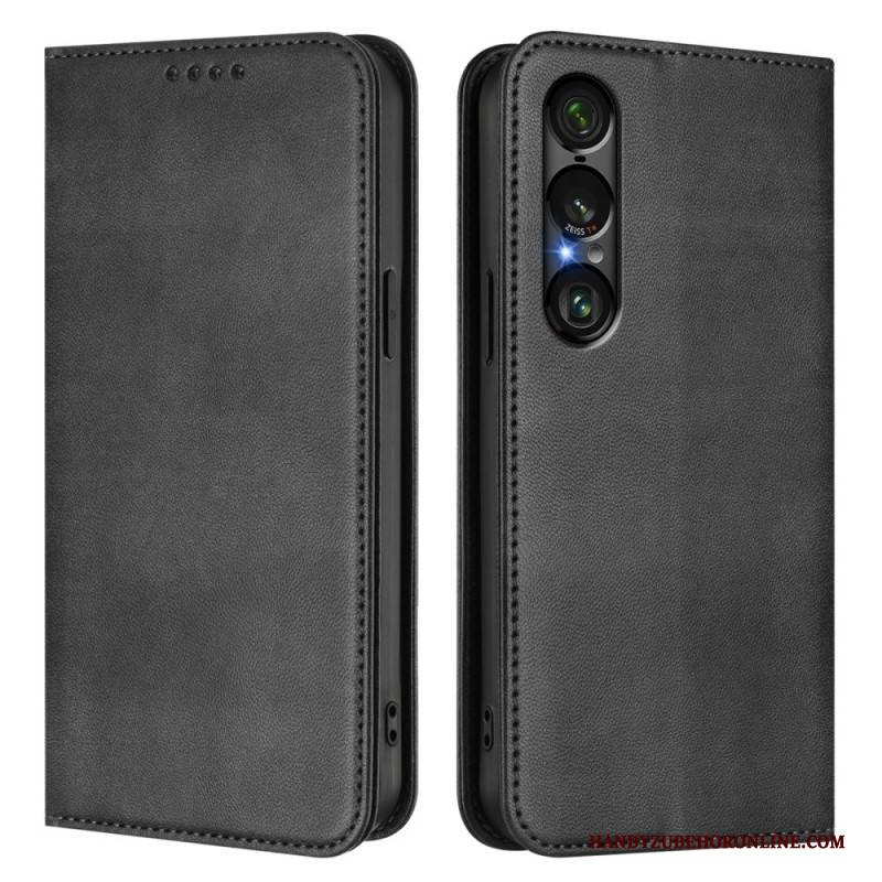 Flip Case Sony Xperia 1 Vii Rfid-schutz Im Retro-design