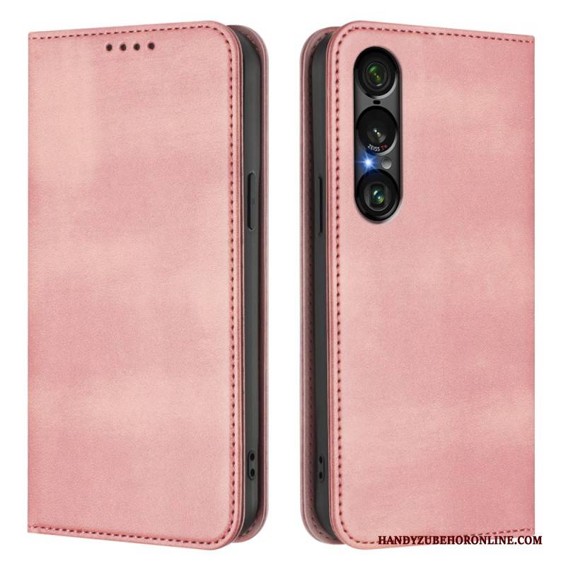 Flip Case Sony Xperia 1 Vii Rfid-schutz Im Retro-design