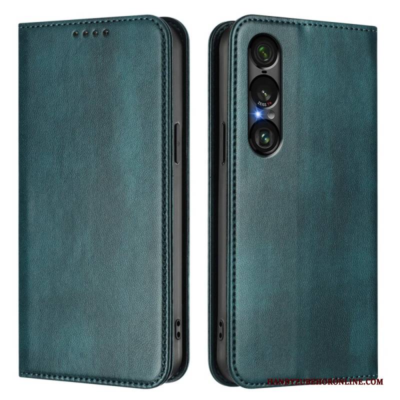 Flip Case Sony Xperia 1 Vii Rfid-schutz Im Retro-design
