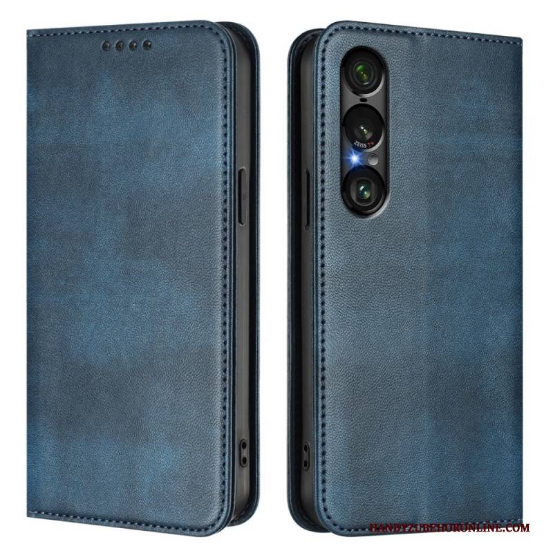 Flip Case Sony Xperia 1 Vii Rfid-schutz Im Retro-design