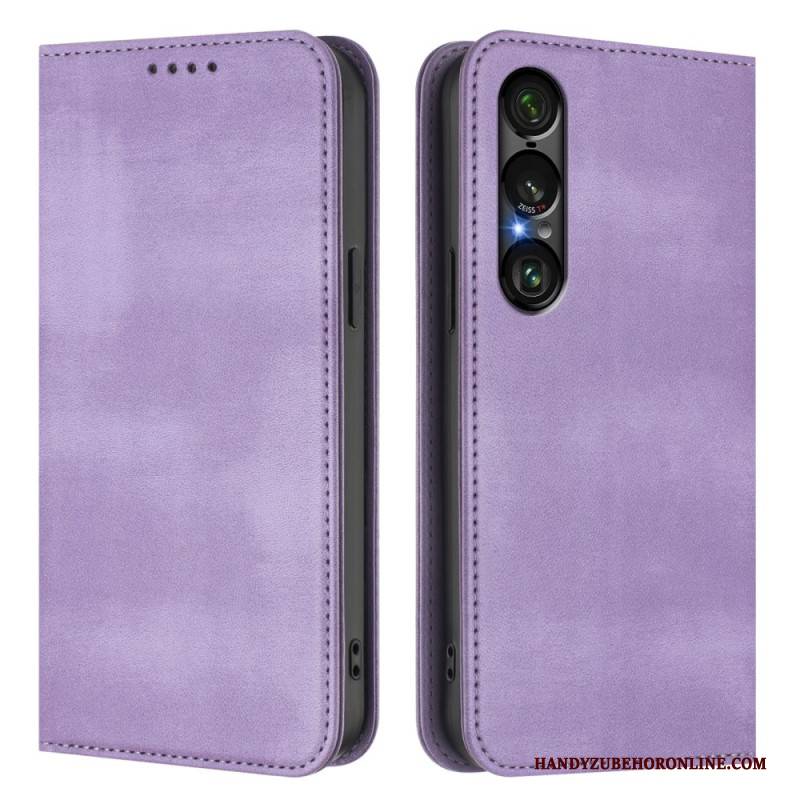 Flip Case Sony Xperia 1 Vii Rfid-schutz Im Retro-design
