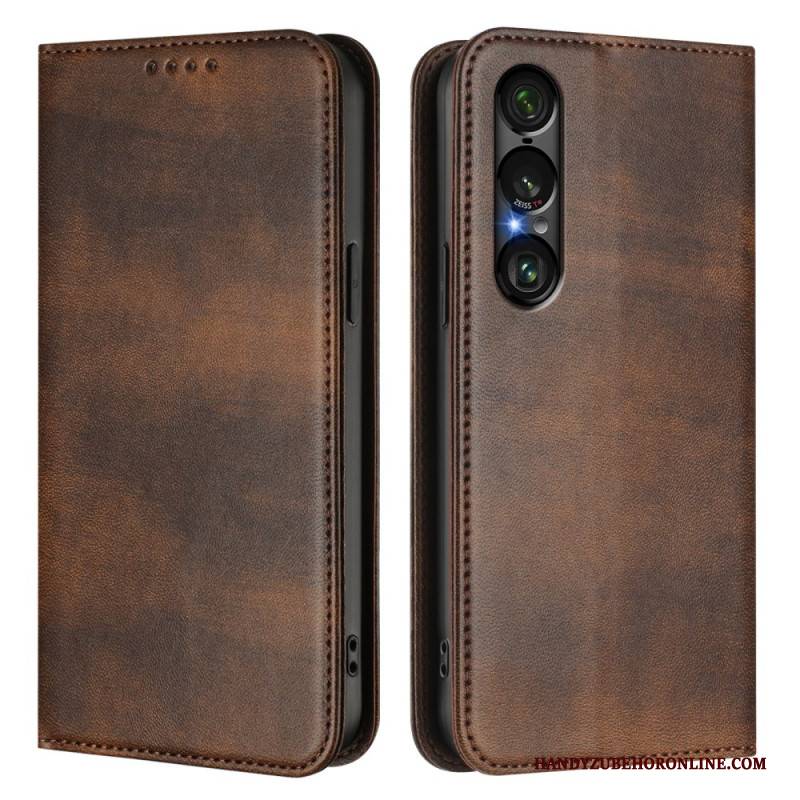 Flip Case Sony Xperia 1 Vii Rfid-schutz Im Retro-design